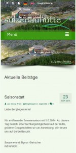 Sulzenauhütte am Smartphone